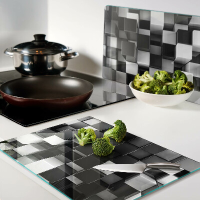 Szklana deska do krojenia Motyw szachownicy w odcieniach czerni i bieli