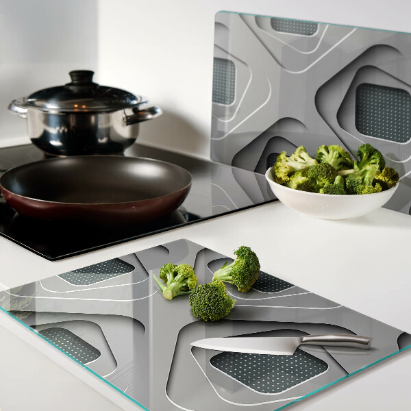 Tabla de cocina Patrones geométricos en tonos de gris