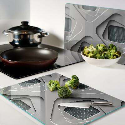 Tabla de cocina Patrones geométricos en tonos de gris