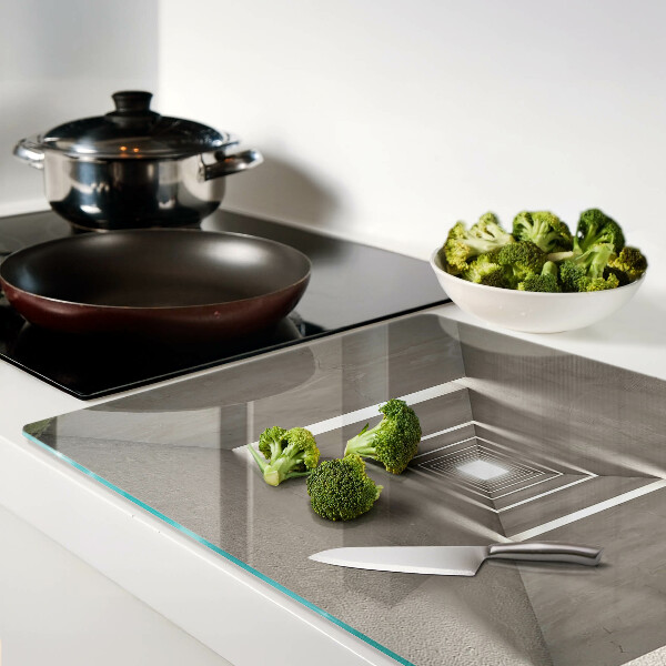 Szklana deska do krojenia Geometryczne wnętrze z efektem głębi