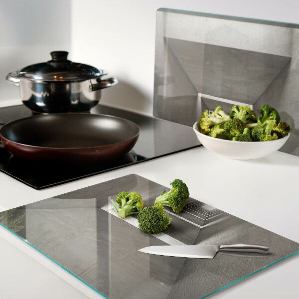 Tabla de cocina Interior geométrico con efecto de profundidad.