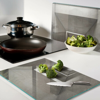 Tabla de cocina Interior geométrico con efecto de profundidad.