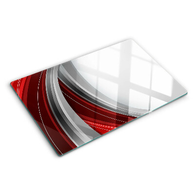 Tabla para cortar Ondas abstractas en rojo y gris