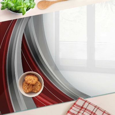 Szklana deska kuchenna Abstrakcyjne fale w czerwieni i szarości