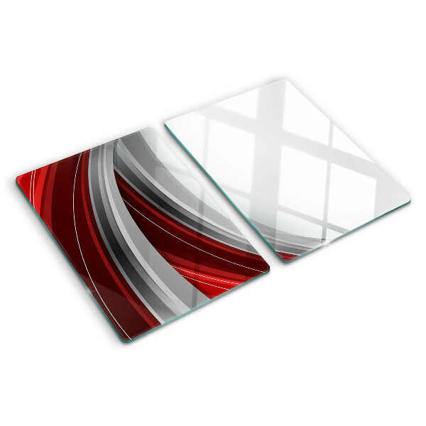 Tabla para cortar Ondas abstractas en rojo y gris