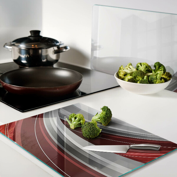 Szklana deska kuchenna Abstrakcyjne fale w czerwieni i szarości