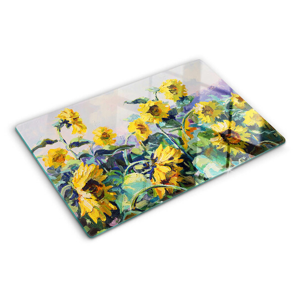 Tabla de cocina Girasoles en el jardín