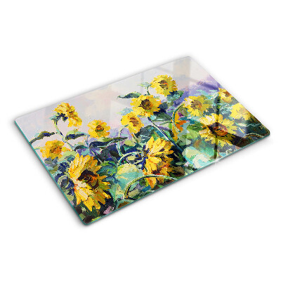 Tabla de cocina Girasoles en el jardín