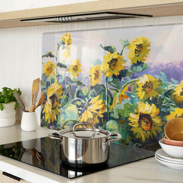 Tabla de cocina Girasoles en el jardín