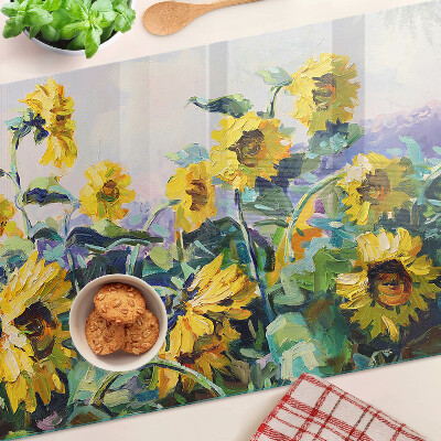 Tabla de cocina Girasoles en el jardín