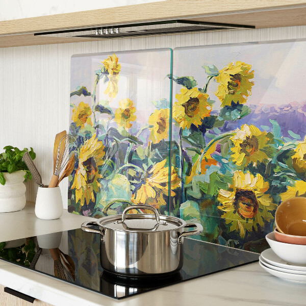 Tabla de cocina Girasoles en el jardín