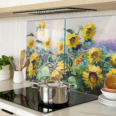 Tabla de cocina Girasoles en el jardín