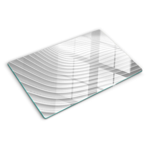 Tabla de cortar de cristal Ondas y líneas en tonos de gris.