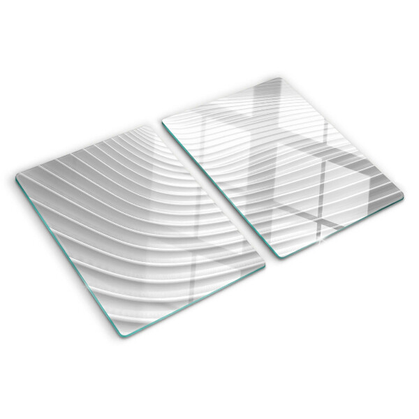 Tabla de cortar de cristal Ondas y líneas en tonos de gris.