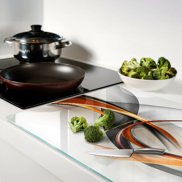 Tabla de cocina Ondas abstractas en tonos dorados