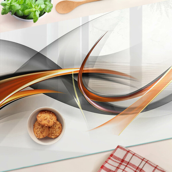 Tabla de cocina Ondas abstractas en tonos dorados