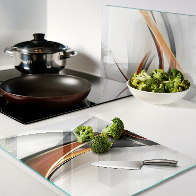 Tabla de cocina Ondas abstractas en tonos dorados