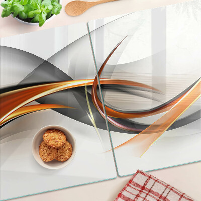 Tabla de cocina Ondas abstractas en tonos dorados