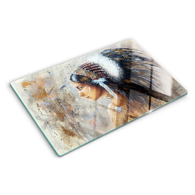 Szklana deska kuchenna Indianin z pióropuszem