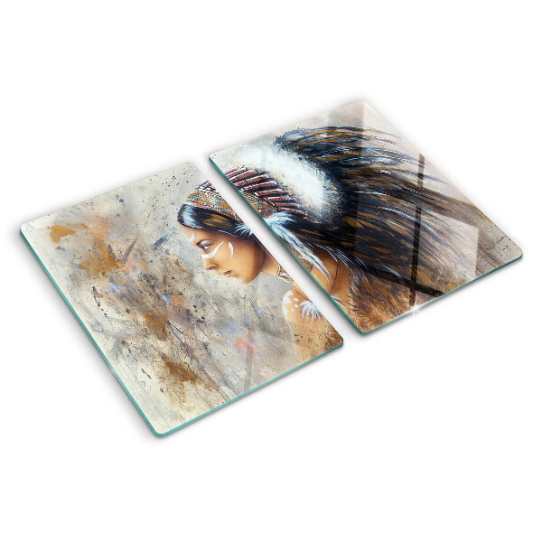 Tabla para cortar Indio con tocado de plumas