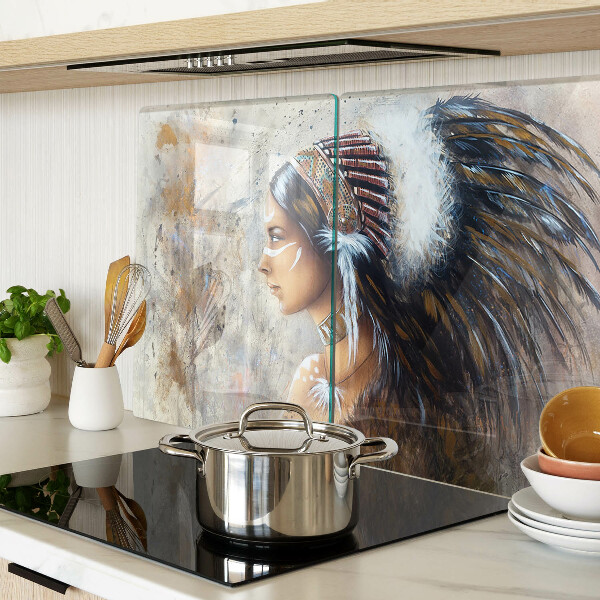 Szklana deska kuchenna Indianin z pióropuszem