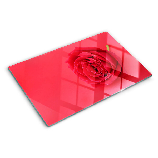Tabla para cortar Rosa roja en el fondo