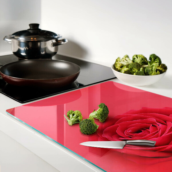 Tabla para cortar Rosa roja en el fondo