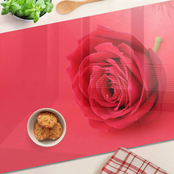 Tabla para cortar Rosa roja en el fondo