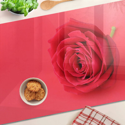 Tabla para cortar Rosa roja en el fondo
