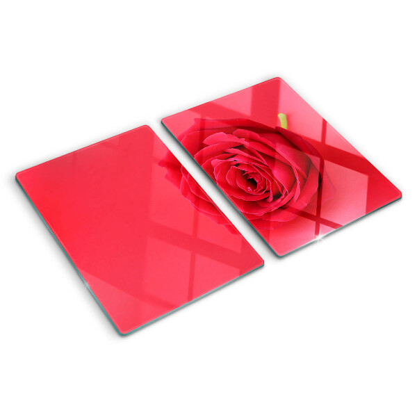 Tabla para cortar Rosa roja en el fondo