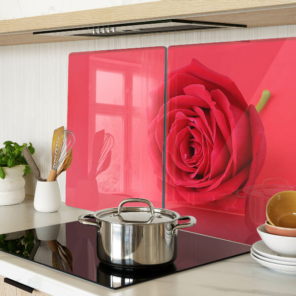 Tabla para cortar Rosa roja en el fondo