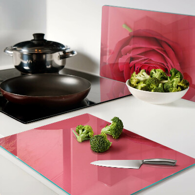 Deska kuchenna szklana Czerwona róża na tle