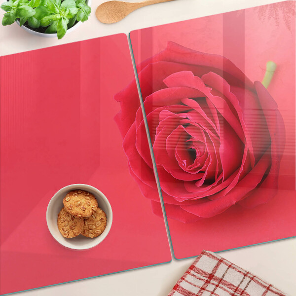 Tabla para cortar Rosa roja en el fondo