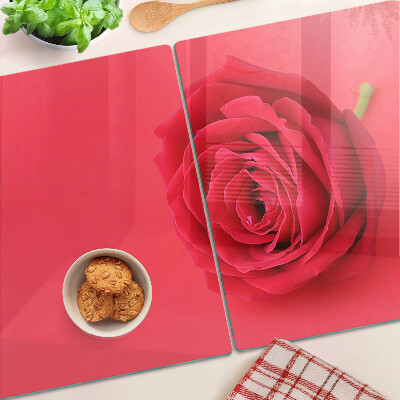 Tabla para cortar Rosa roja en el fondo