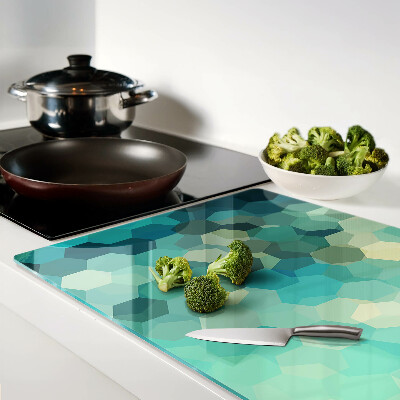 Tabla de cocina Hexágonos geométricos en tonos azules