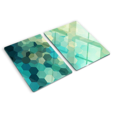 Tabla de cocina Hexágonos geométricos en tonos azules