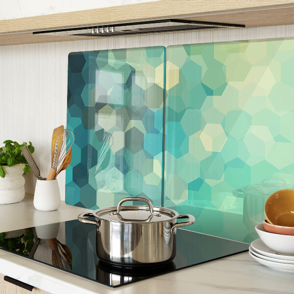 Tabla de cocina Hexágonos geométricos en tonos azules