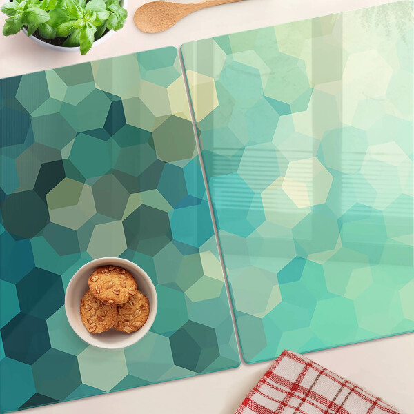 Tabla de cocina Hexágonos geométricos en tonos azules