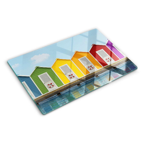 Tabla para cortar Casas coloridas junto al mar