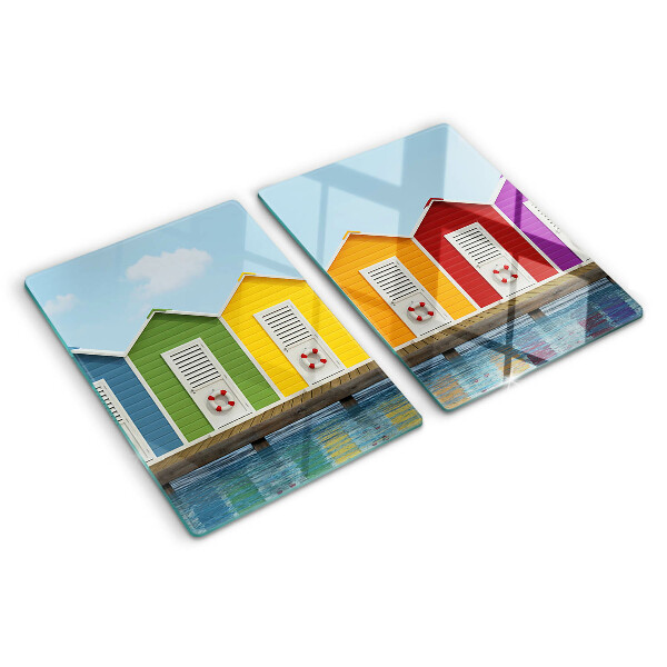 Tabla para cortar Casas coloridas junto al mar