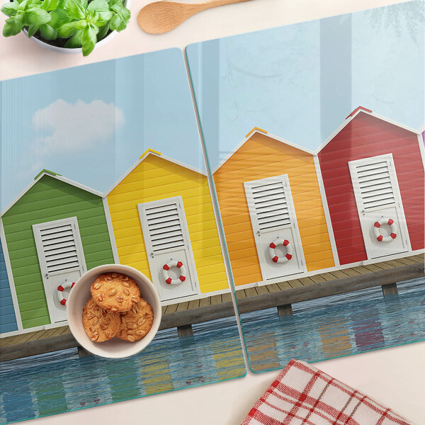 Tabla para cortar Casas coloridas junto al mar