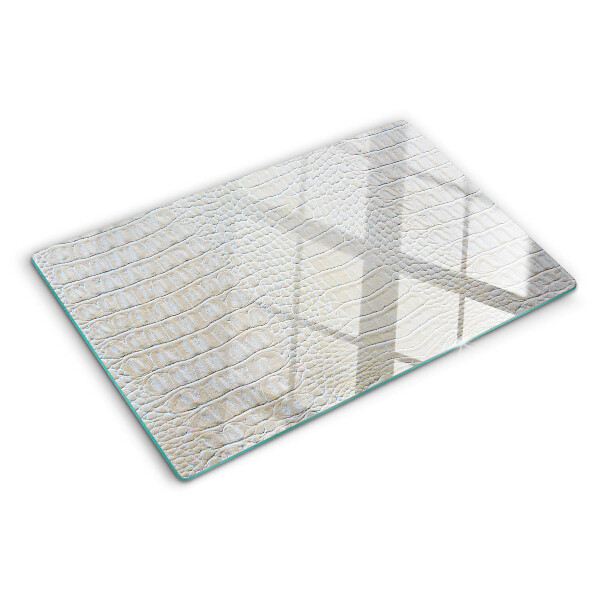 Tabla de cortar de cristal Patrón de piel de cocodrilo