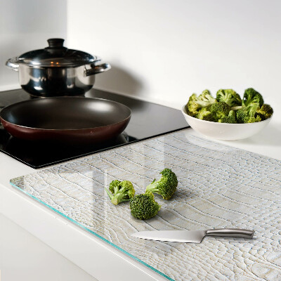 Tabla de cortar de cristal Patrón de piel de cocodrilo