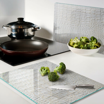 Tabla de cortar de cristal Patrón de piel de cocodrilo