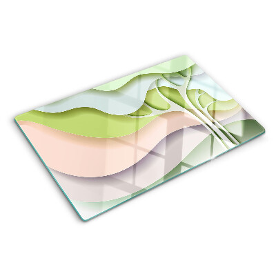Szklana deska do krojenia Abstrakcyjne fale w pastelowych kolorach