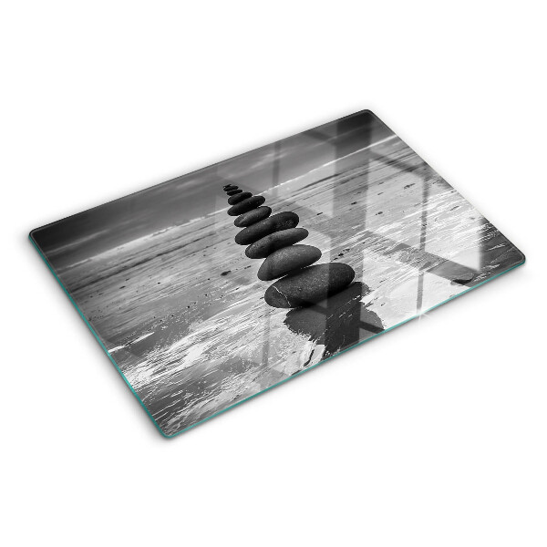 Tabla para cortar Piedras de playa en blanco y negro