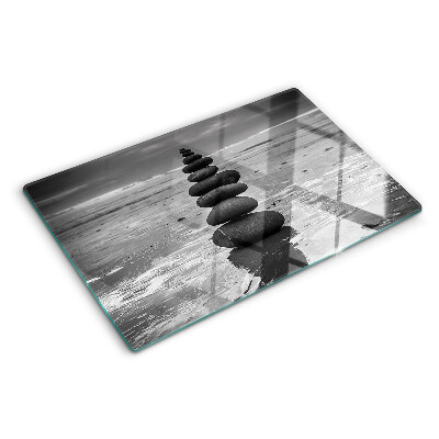 Tabla para cortar Piedras de playa en blanco y negro