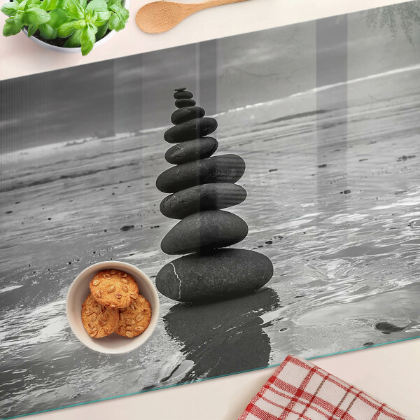 Tabla para cortar Piedras de playa en blanco y negro