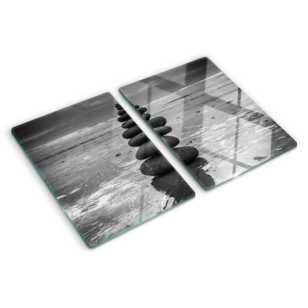 Tabla para cortar Piedras de playa en blanco y negro