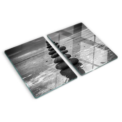 Tabla para cortar Piedras de playa en blanco y negro